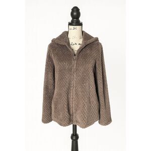 Love to Lounge Women’s Cozy Zip Up Hoodie Size S Textured Oversized Loungewear